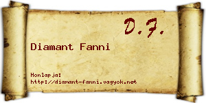 Diamant Fanni névjegykártya